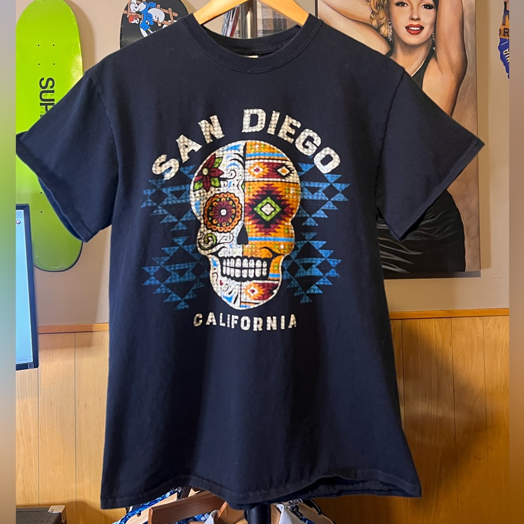 Men’s San Diego “Dia De Los Muertos/Aztec” Skull Tshirt